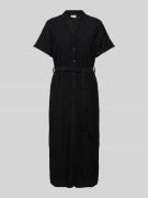 Midi-jurk met strikceintuur, model 'DELEA''