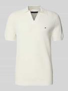 Regular fit poloshirt met structuurtricot