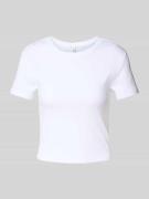 Slim fit T-shirt van puur katoen, model 'ELINA'