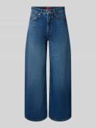 Regular fit wide leg jeans van puur katoen, model 'Geredith'