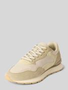 Sneakers van leermix met logodetail, model 'City'