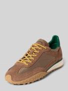 Sneakers van leermix met logodetail, model 'Bridge'