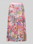 Regular fit midirok met all-over paisleyprint