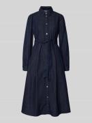 Midi-jurk met drukknoopsluiting