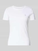 Slim fit T-shirt met logostitching