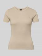 Slim fit T-shirt met logostitching