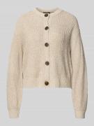 Regular fit gebreid jack met enkele knoopsluiting, model 'LEA'