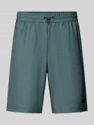 Korte regular fit broek met structuurmotief