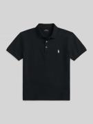 Slim fit poloshirt van katoenmix