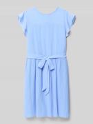 Soepele chiffon jurk met plissérok