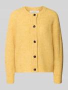 Regular fit gebreid jack van wolmix met alpaca, model 'LULU'