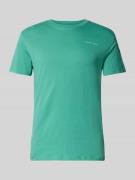 Slim fit T-shirt van puur katoen, model 'LINEAR CHEST TEE'