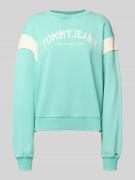 Boxy fit sweatshirt van katoenmix, model 'VARSITY CREW'