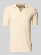 Slim fit poloshirt in gebreide look