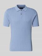 Slim fit poloshirt in gebreide look