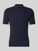 Slim fit poloshirt in gebreide look