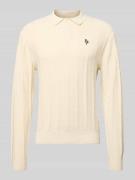 Gebreide pullover met structuurmotief en polokraag