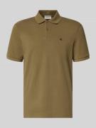 Straight fit poloshirt met labelstitching