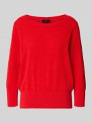 Gebreide pullover van zomerchenille met 3/4-mouwen