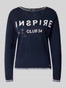 Shirt met lange mouwen, print links en ronde hals