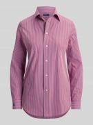 Slim fit overhemdblouse van katoenmix