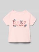 T-shirt met labelstitching en pailletten