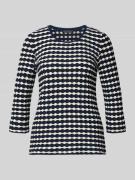 T-shirt in all-over look met 3/4-mouwen