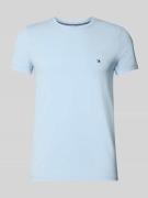 Slim fit T-shirt van katoenmix