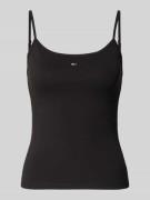 Regular fit top met bandjes van katoenmix