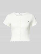 Slim fit T-shirt van katoenmix