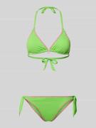 Bikini met stitchings en vetersluiting