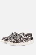 HEYDUDE Wendy Leopard Instappers zwart Canvas