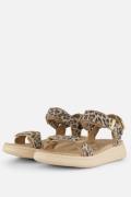 Woden Line Leopard Sandalen beige Leer