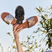 Oh My Sandals Slippers zwart Leer