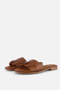 Oh My Sandals Slippers cognac Leer
