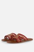 Cellini Raffia Slippers rood Textiel