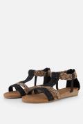 Supercracks Sandalen zwart Textiel