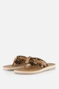 Tamaris Leopard Slippers bruin Textiel