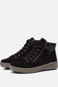 Rieker Veterboots zwart Suede