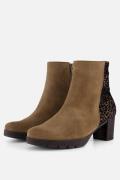 Gabor Leopard Enkellaarsjes cognac Suede