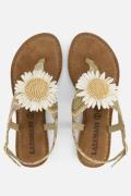 Lazamani Sandalen Flower beige Leer