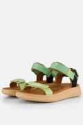 Woden Line Sandalen groen Textiel