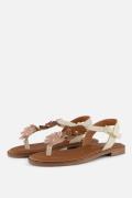 Oh My Sandals Sandalen Bloemen beige Leer