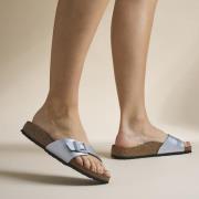 Birkenstock Madrid Slippers zilver Imitatieleer