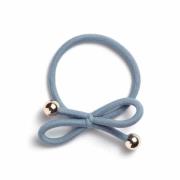 Ia Bon Hair Tie With Gold Bead Dusty Blue