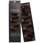Poze Hairextensions Poze Clip & Go Standard Wavy 55cm 4B Chocolat