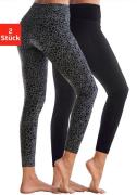 H.I.S Legging in gedessineerd en uni (Set van 2)