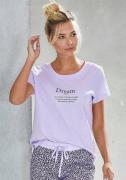 NU 25% KORTING: Vivance Dreams Pyjama top met statementprint