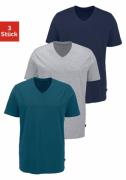 Bruno Banani T-shirt met v-hals, perfecte pasvorm, van elastisch katoe...