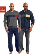 le jogger® Pyjama met colourblock-inzetten (4-delig, Set van 2)